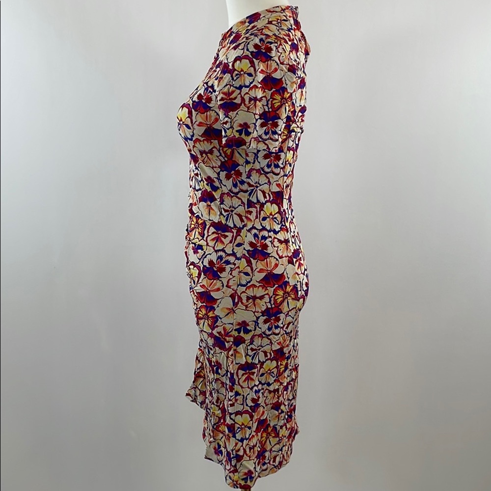Rabanne Floral Ruched Mini Short-Sleeve Dress, EU 36 - Picture 7 of 13